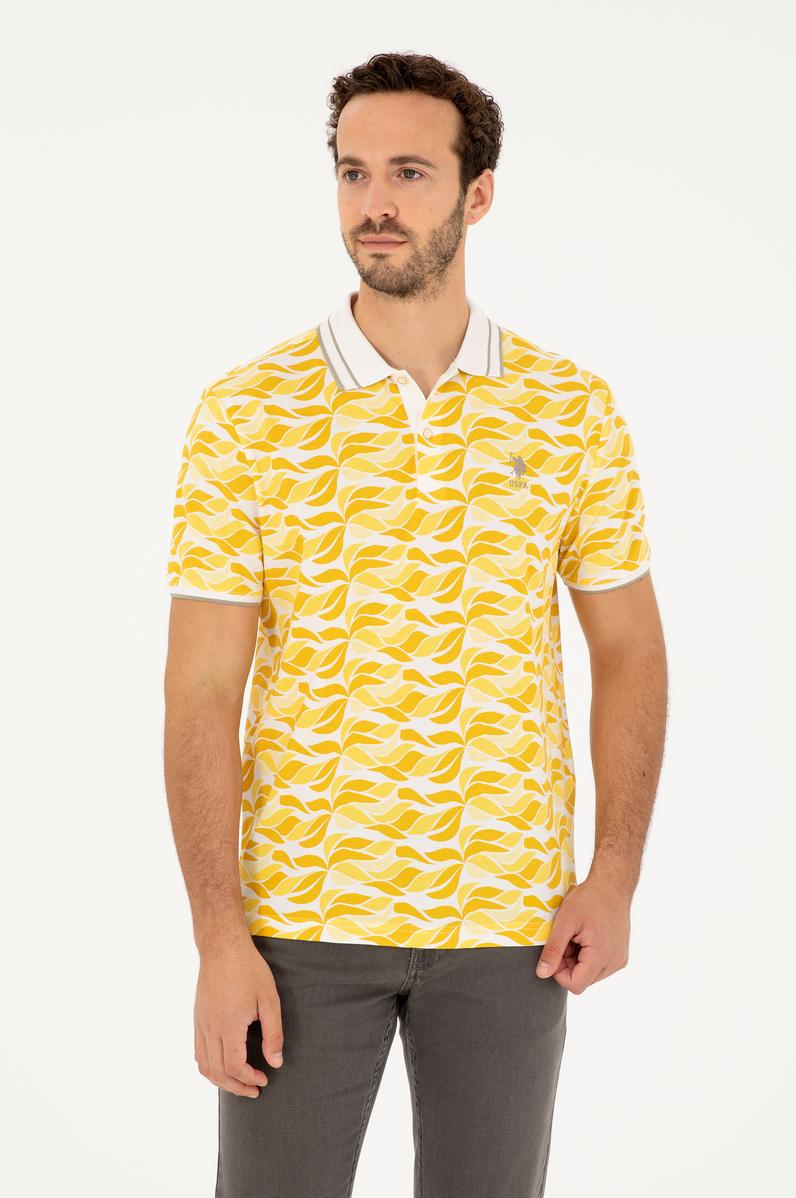 Erkek Regular Fit Polo Yaka Safran Tişört