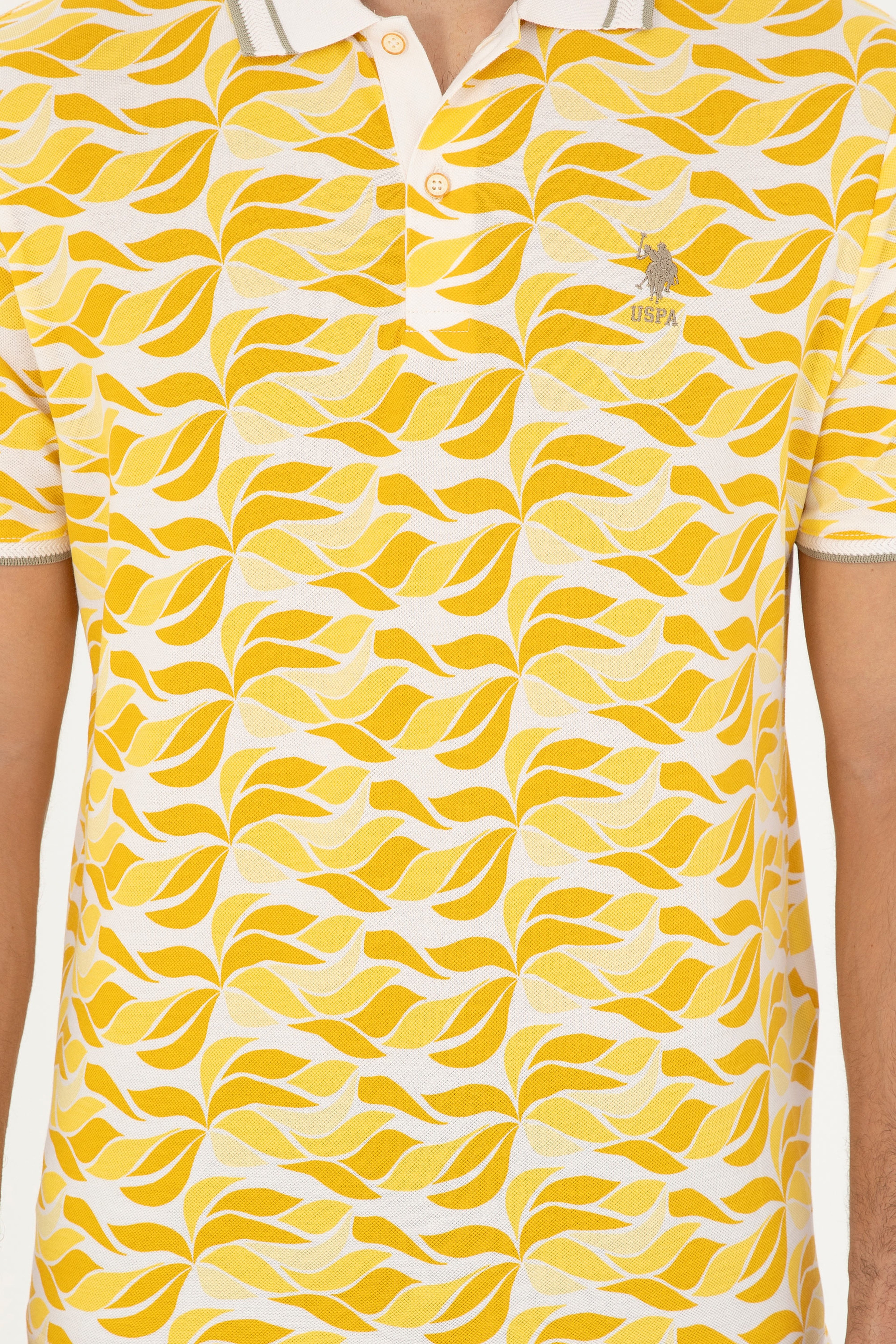 Erkek Regular Fit Polo Yaka Safran Tişört