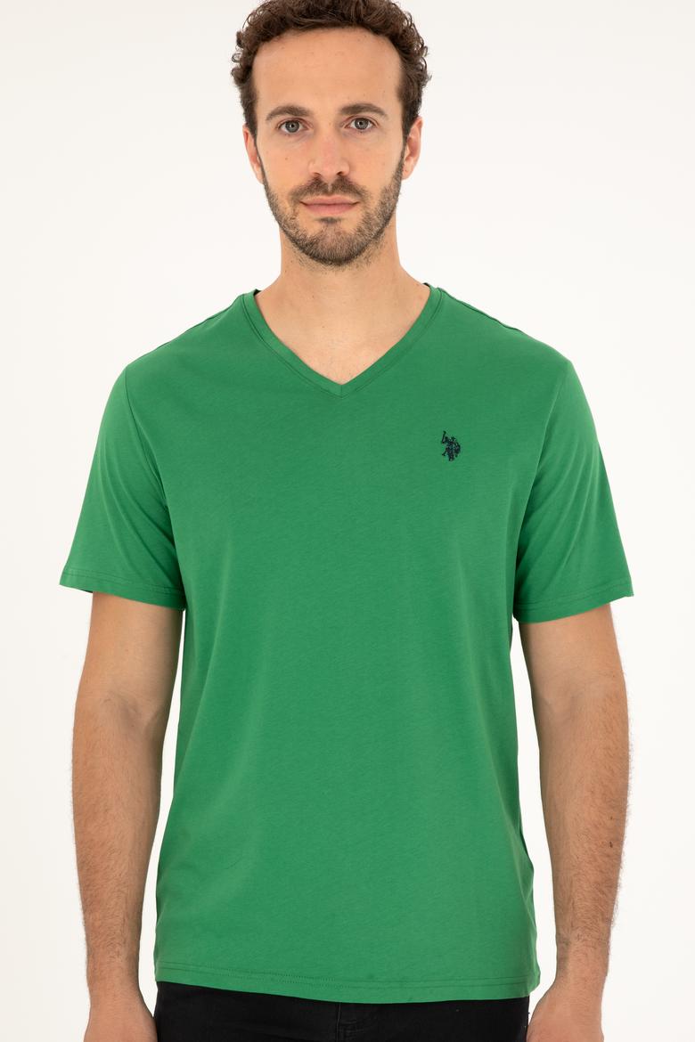 Erkek Yeşil Basic Tişört - 50279617085