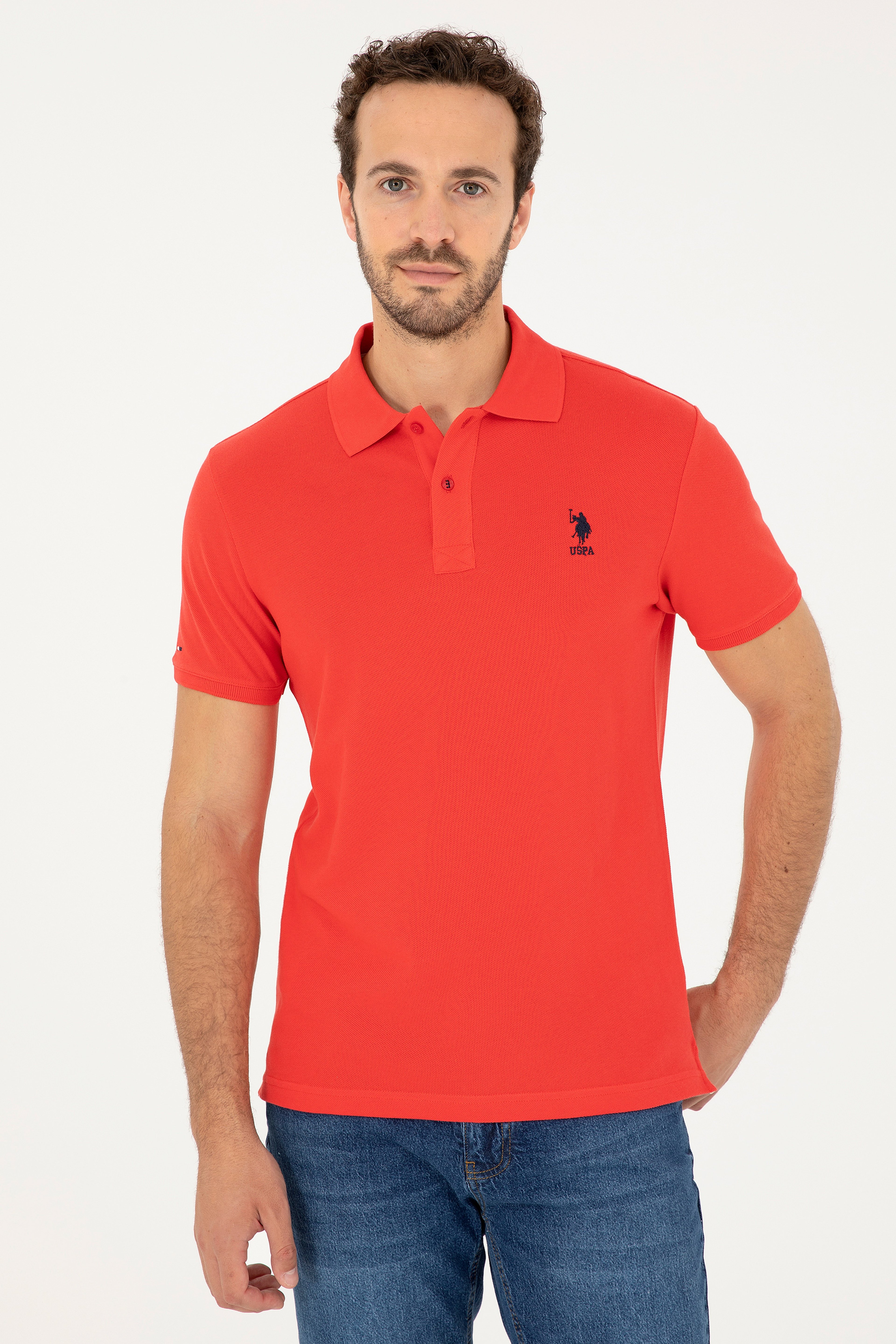 Erkek Kırmızı Basic Tişört - Image 3