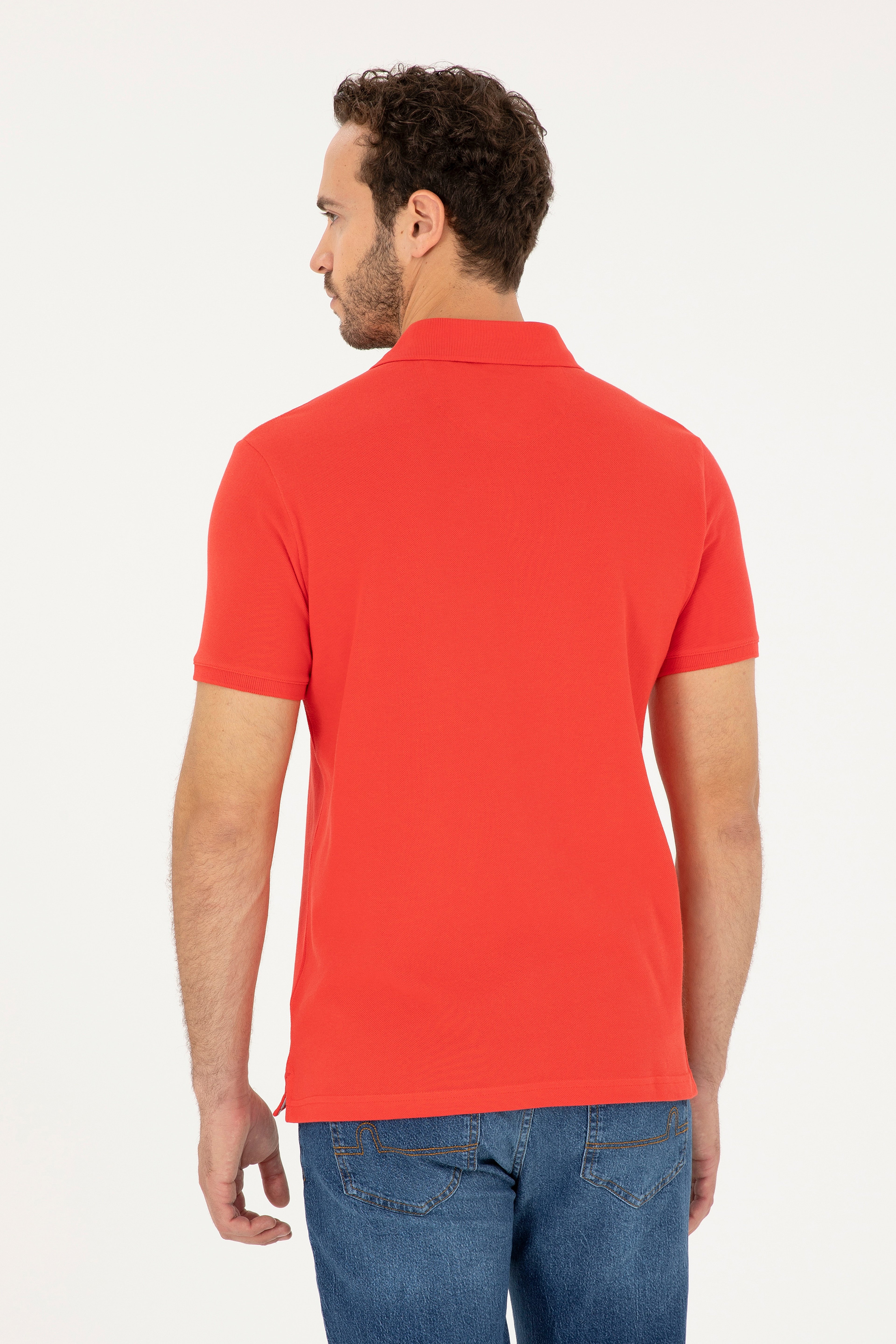 Erkek Kırmızı Basic Tişört - Image 5