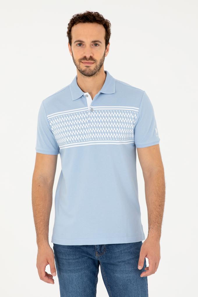 Erkek Regular Fit Polo Yaka Açık Mavi Tişört