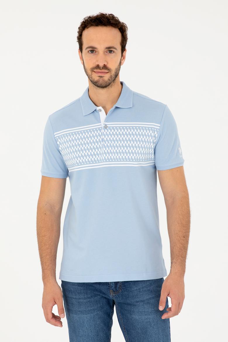 Erkek Regular Fit Polo Yaka Açık Mavi Tişört