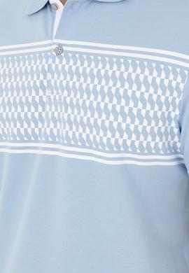 Erkek Regular Fit Polo Yaka Açık Mavi Tişört - 50281927035