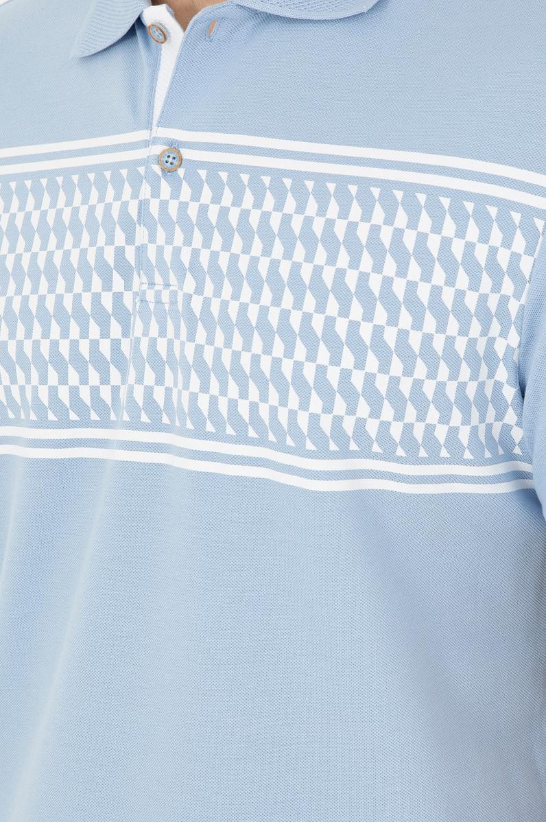 Erkek Regular Fit Polo Yaka Açık Mavi Tişört