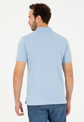 Erkek Regular Fit Polo Yaka Açık Mavi Tişört - 50281927035