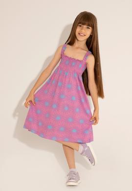 Kız Çocuk Menekşe Kolsuz Örme Elbise