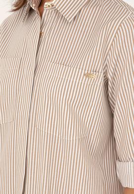 Kadın Haki Çizgili Mini Boy Dokuma Elbise - 50289222011