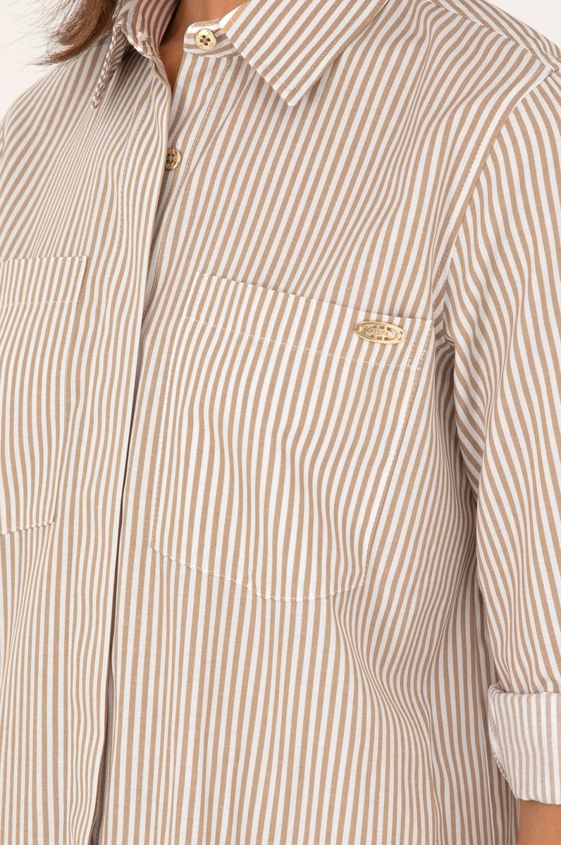 Kadın Haki Çizgili Mini Boy Dokuma Elbise