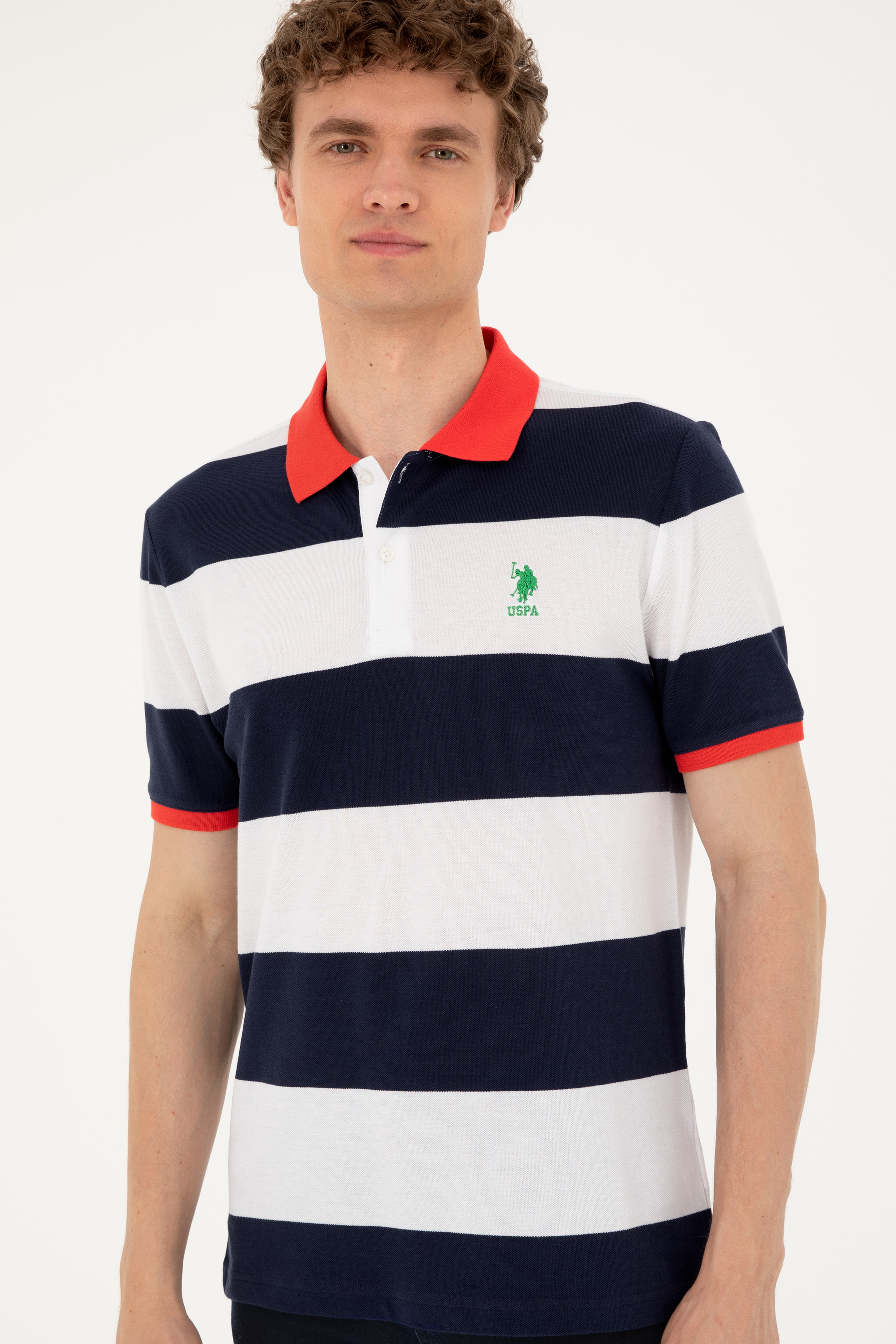 Erkek Regular Fit Polo Yaka Lacivert Tişört - Image 3