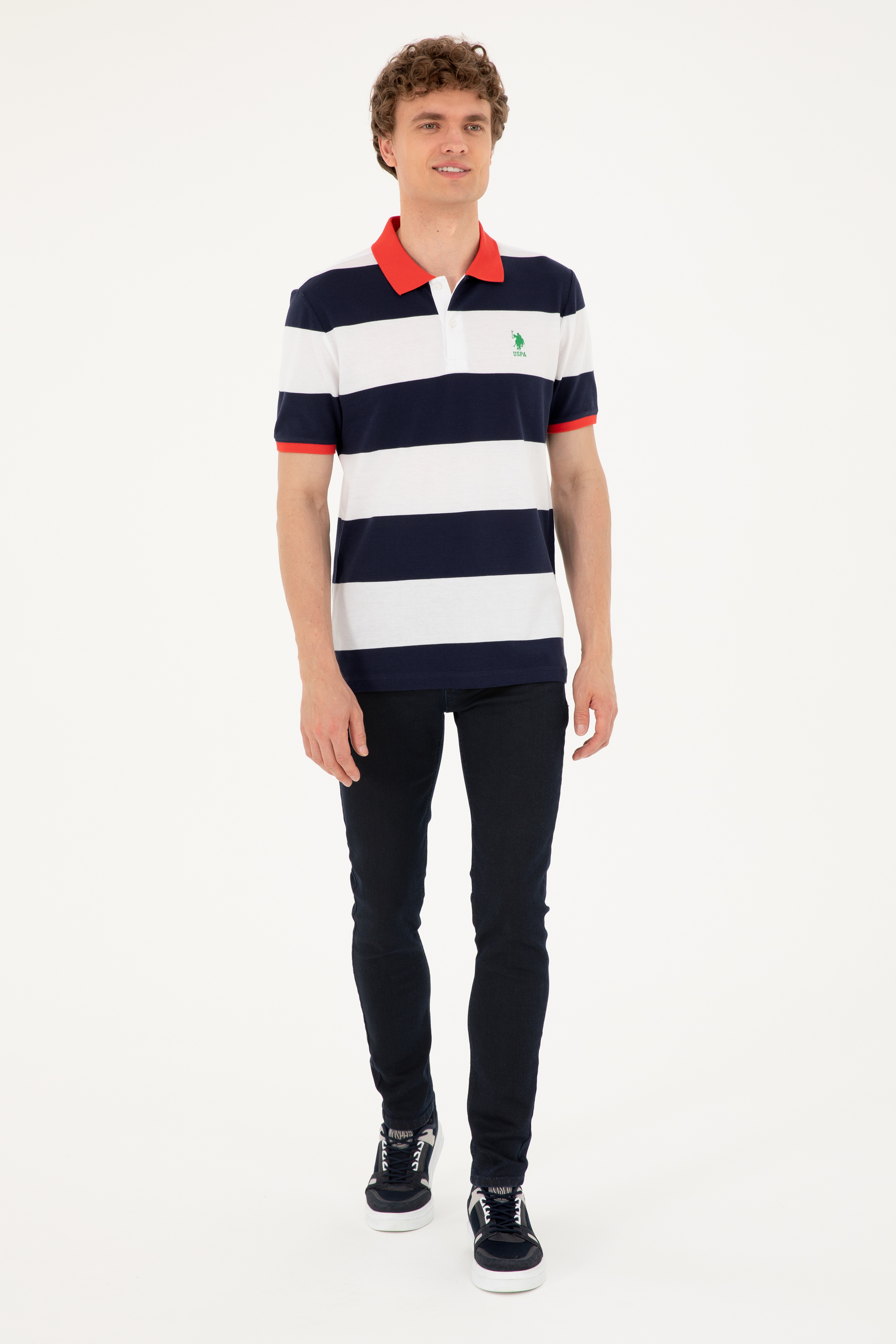 Erkek Regular Fit Polo Yaka Lacivert Tişört - Image 4