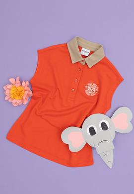 Kız Çocuk Nar Çiçeği Polo YakaTişört - 50288435050