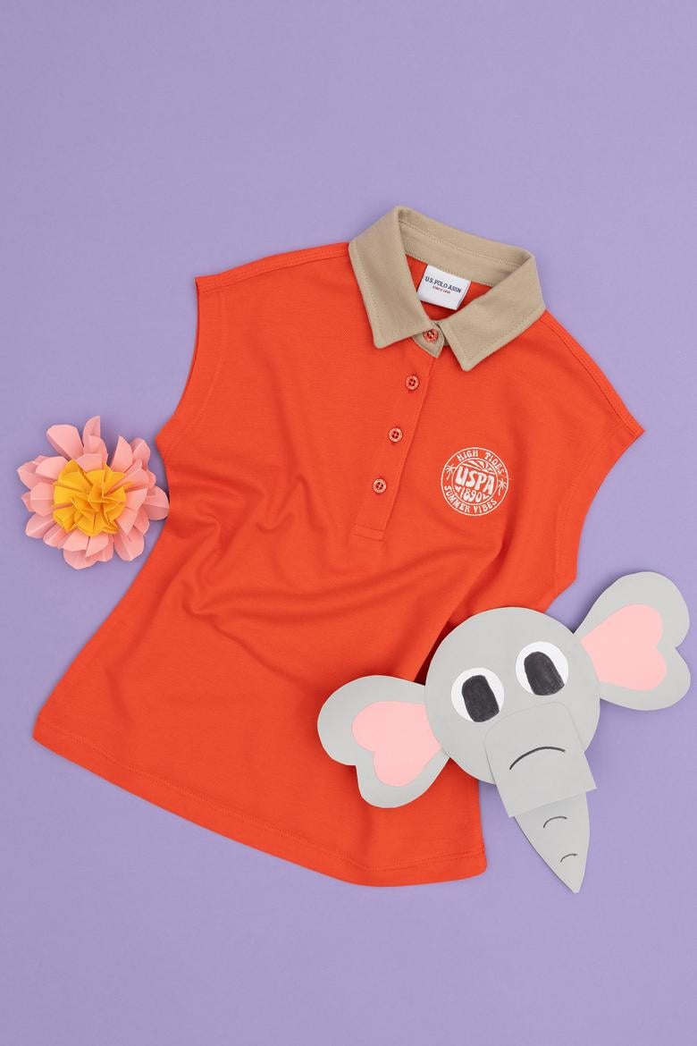 Kız Çocuk Nar Çiçeği Polo YakaTişört - 50288435050