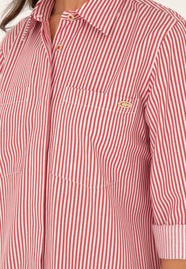Kadın Kırmızı Çizgili Dokuma Elbise - 50289222002