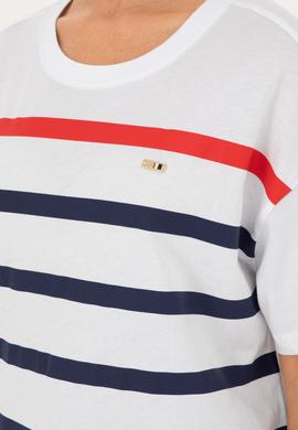 Kadın Beyaz Bisiklet Yaka Tişört - 50286110006