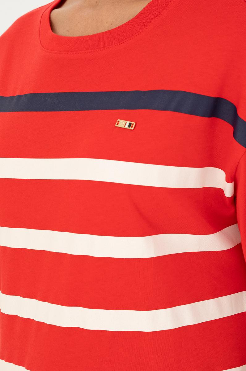 Kadın Kırmızı Bisiklet Yaka Tişört