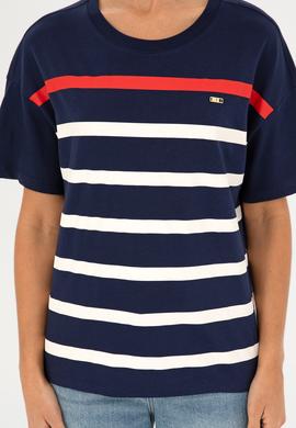 Kadın Lacivert Bisiklet Yaka Tişört - 50286110022