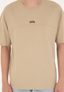 Erkek Comfort Fit Bisiklet Yaka Açık Haki Tişört - 50287083037