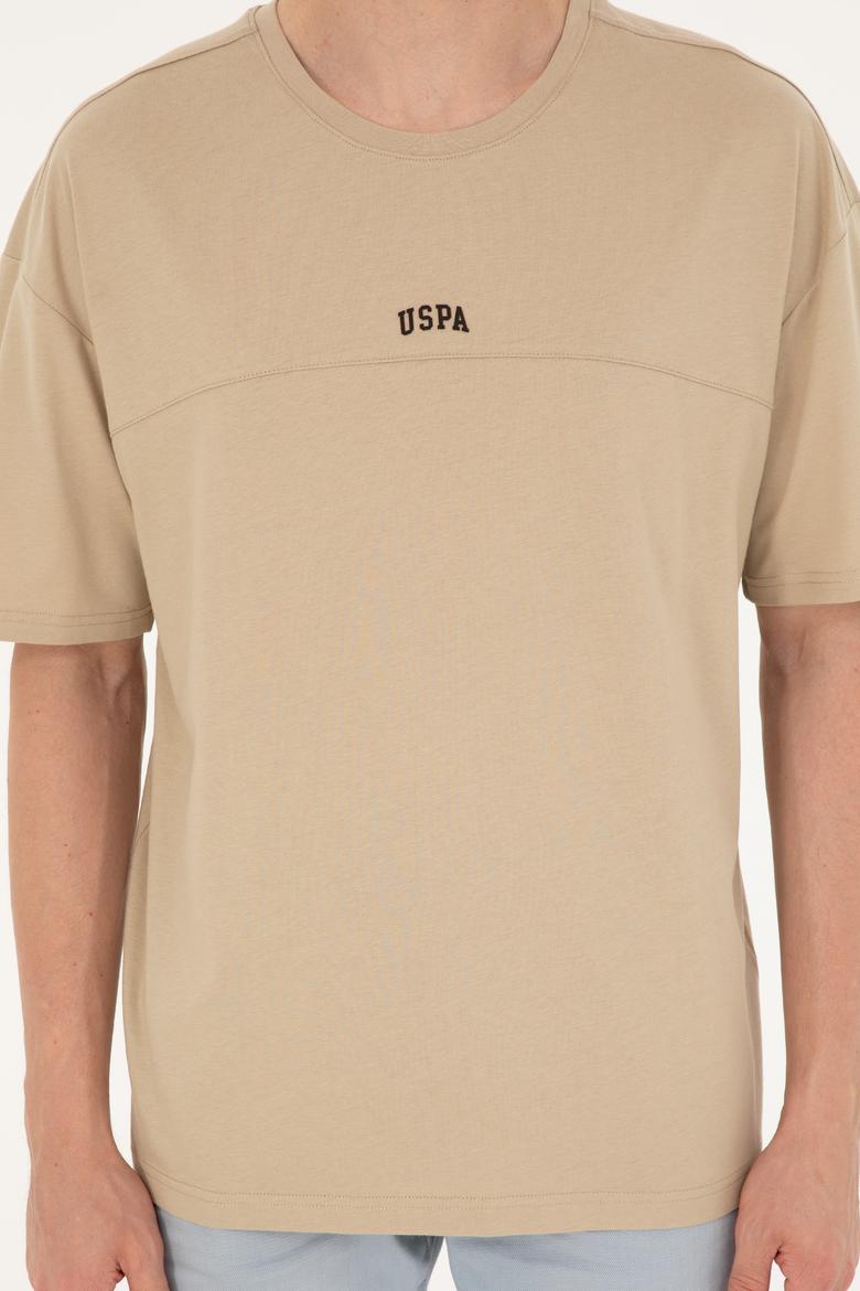 Erkek Comfort Fit Bisiklet Yaka Açık Haki Tişört - 50287083037