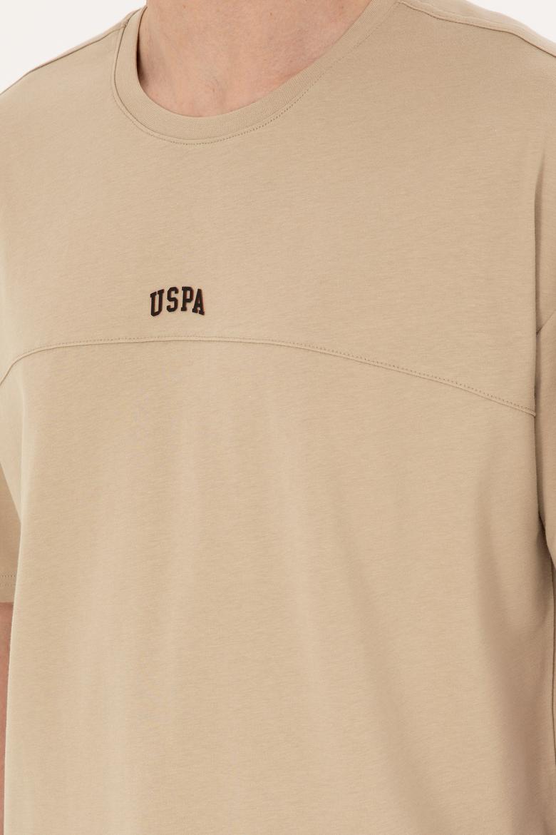 Erkek Comfort Fit Bisiklet Yaka Açık Haki Tişört - 50287083037