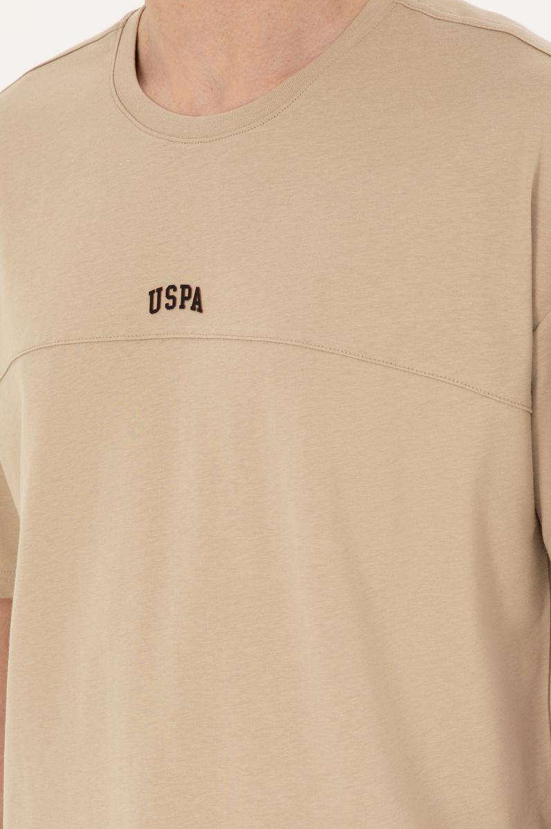 Erkek Comfort Fit Bisiklet Yaka Açık Haki Tişört