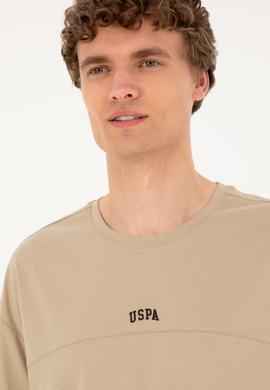 Erkek Comfort Fit Bisiklet Yaka Açık Haki Tişört - 50287083037