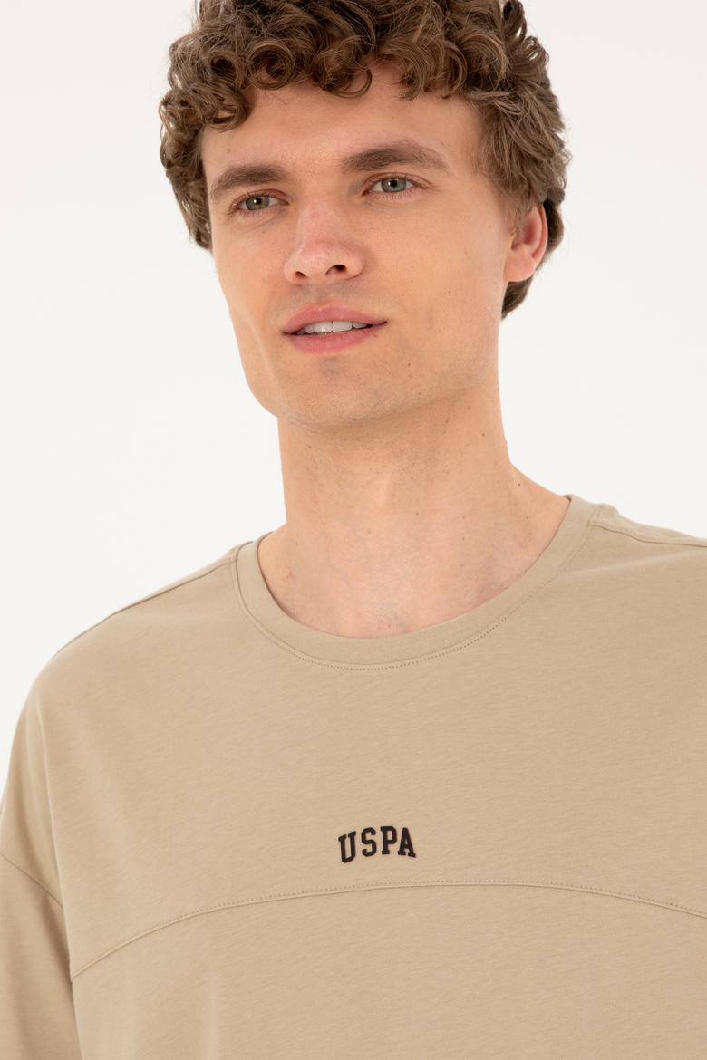 Erkek Comfort Fit Bisiklet Yaka Açık Haki Tişört - 50287083037