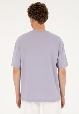 Erkek Comfort Fit Bisiklet Yaka Gri Tişört - 50287083086