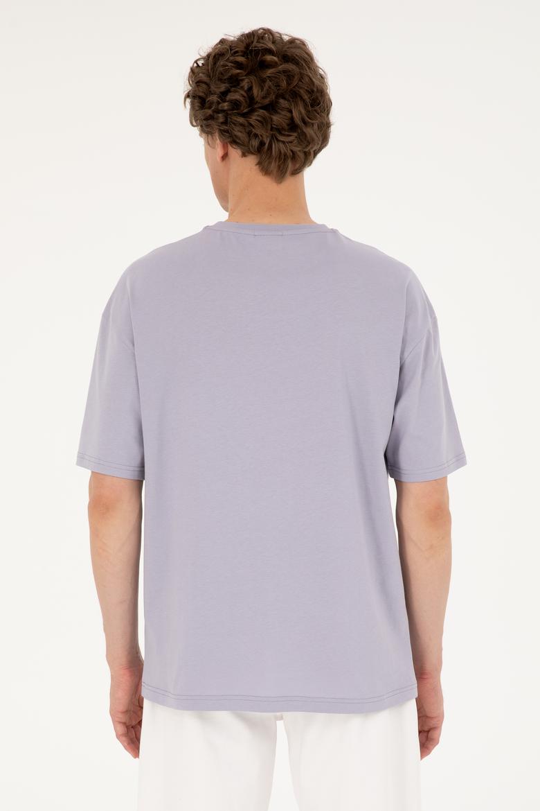 Erkek Comfort Fit Bisiklet Yaka Gri Tişört - 50287083086