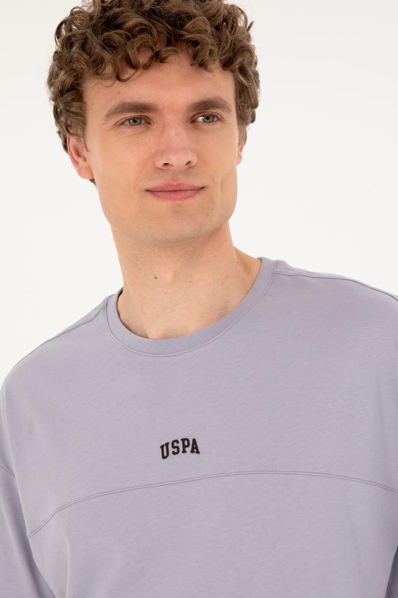 Erkek Comfort Fit Bisiklet Yaka Gri Tişört - 50287083086