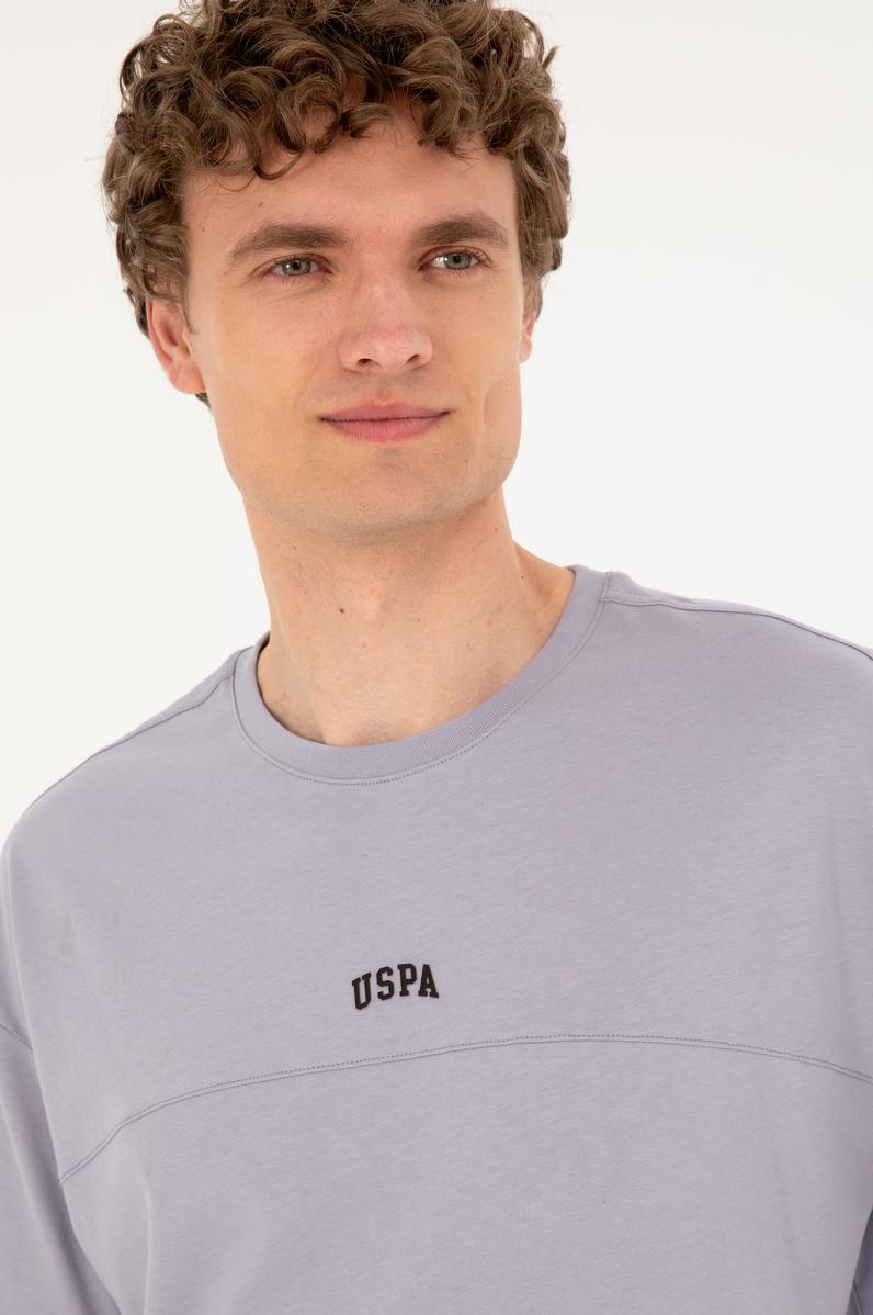 Erkek Comfort Fit Bisiklet Yaka Gri Tişört