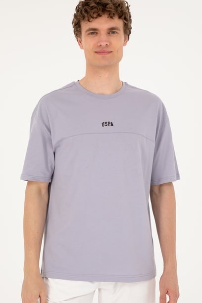 Erkek Comfort Fit Bisiklet Yaka Gri Tişört