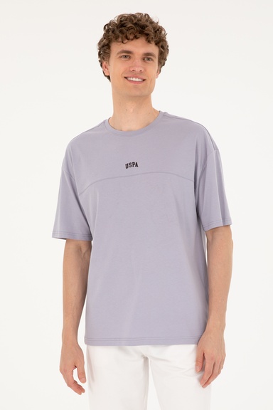 Erkek Comfort Fit Bisiklet Yaka Gri Tişört