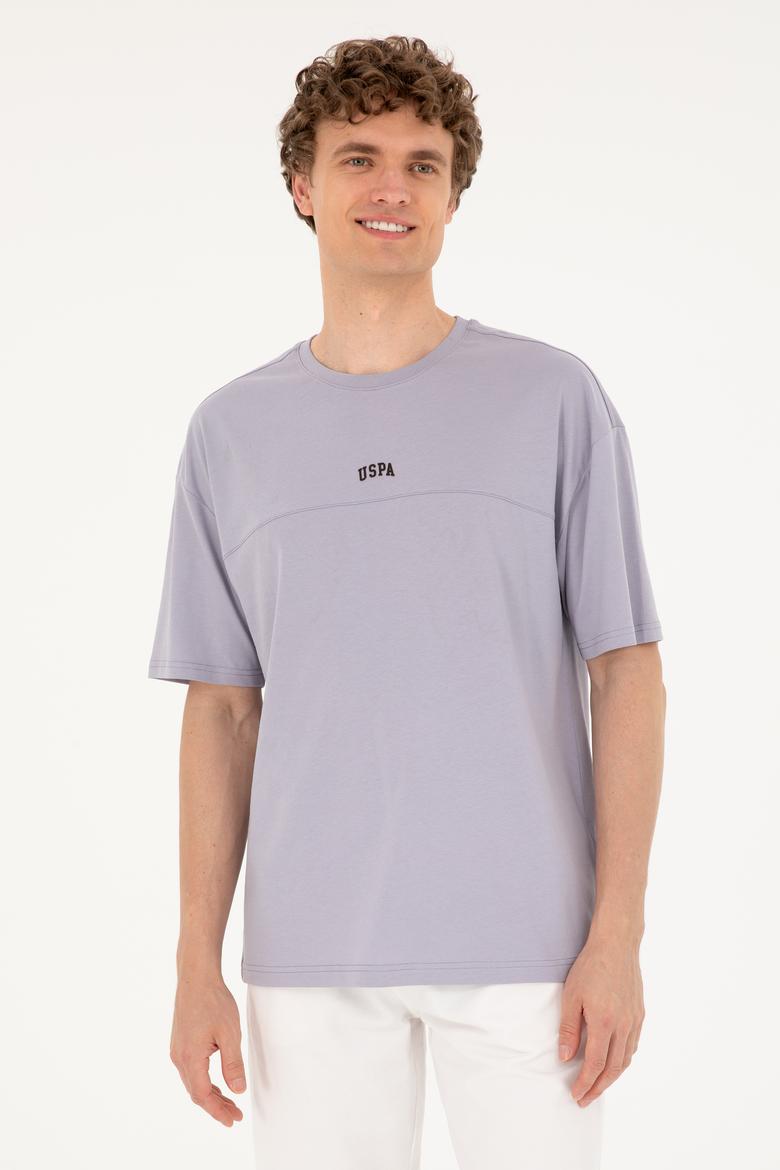 Erkek Comfort Fit Bisiklet Yaka Gri Tişört