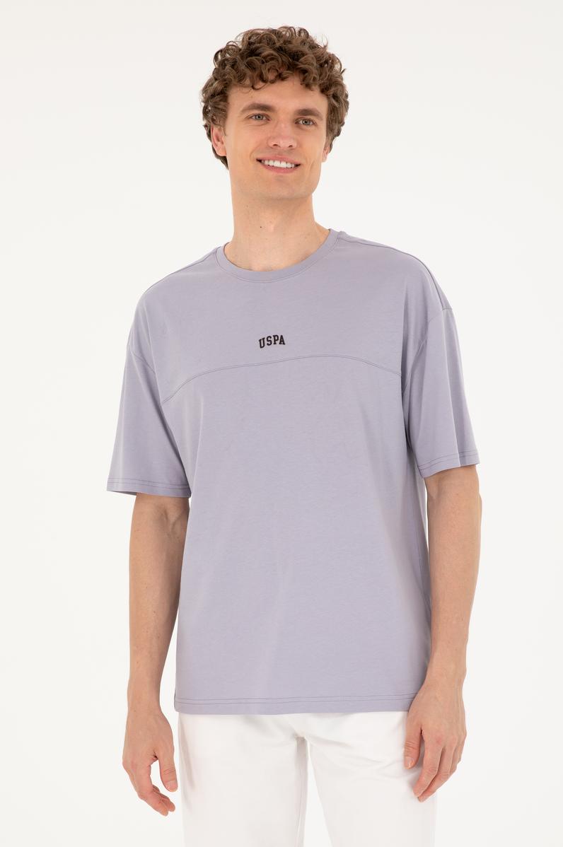 Erkek Comfort Fit Bisiklet Yaka Gri Tişört