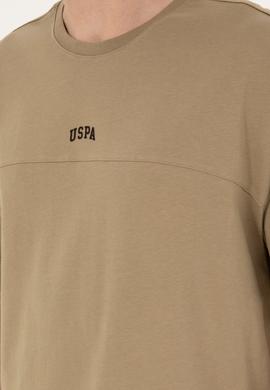 Erkek Comfort Fit Bisiklet Yaka Haki Tişört - 50287083029