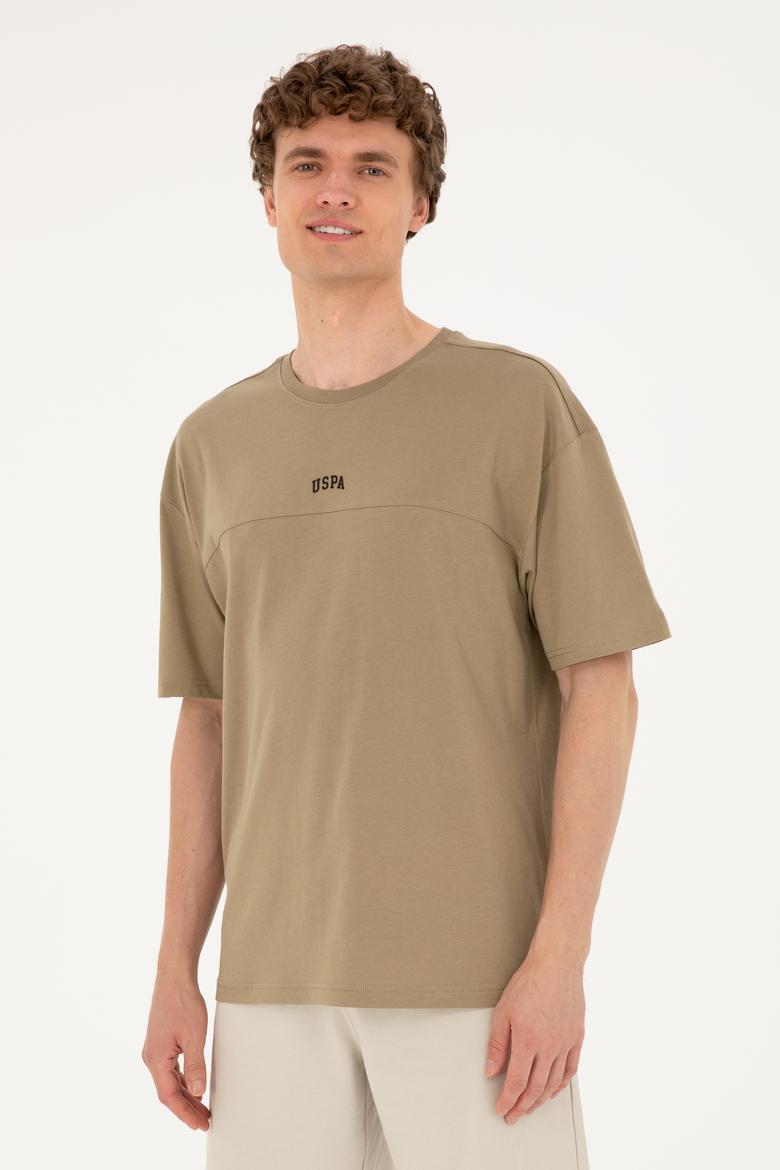 Erkek Comfort Fit Bisiklet Yaka Haki Tişört