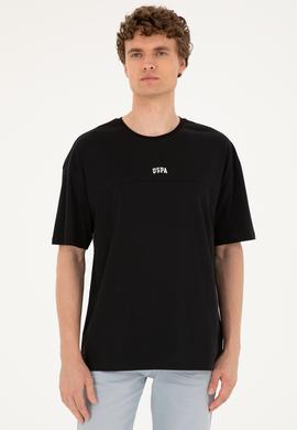 Erkek Comfort Fit Bisiklet Yaka Siyah Tişört - 50287083009