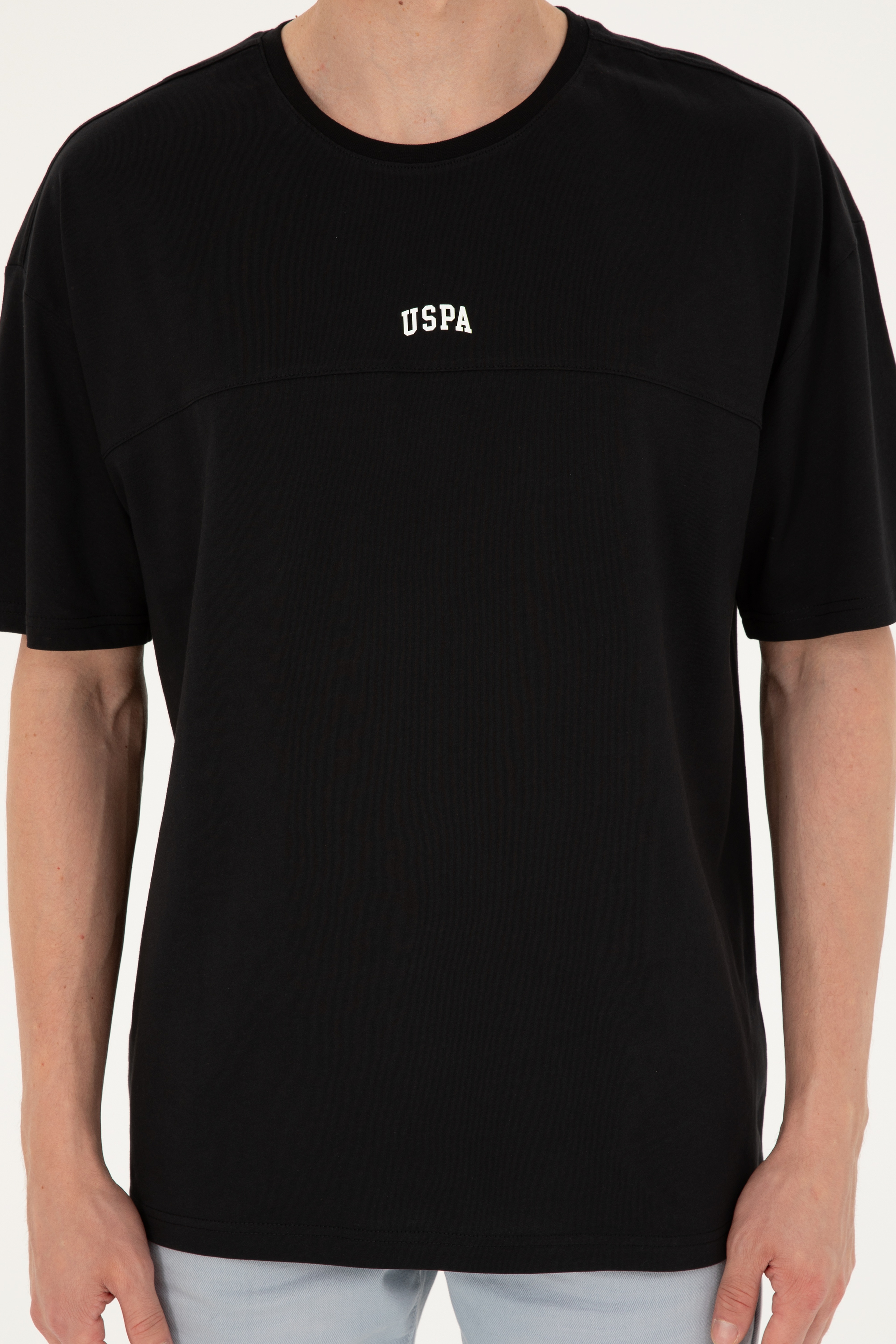 Erkek Comfort Fit Bisiklet Yaka Siyah Tişört - Image 6
