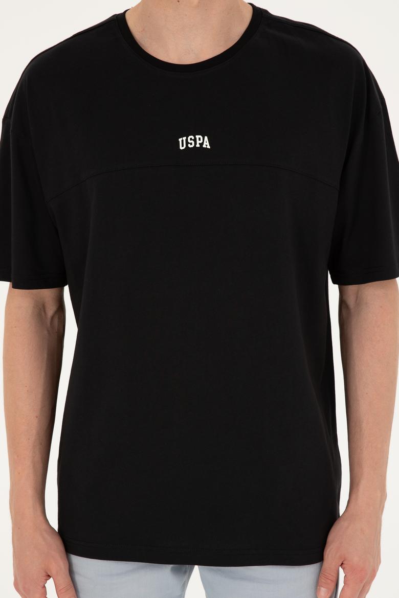 Erkek Comfort Fit Bisiklet Yaka Siyah Tişört - 50287083009