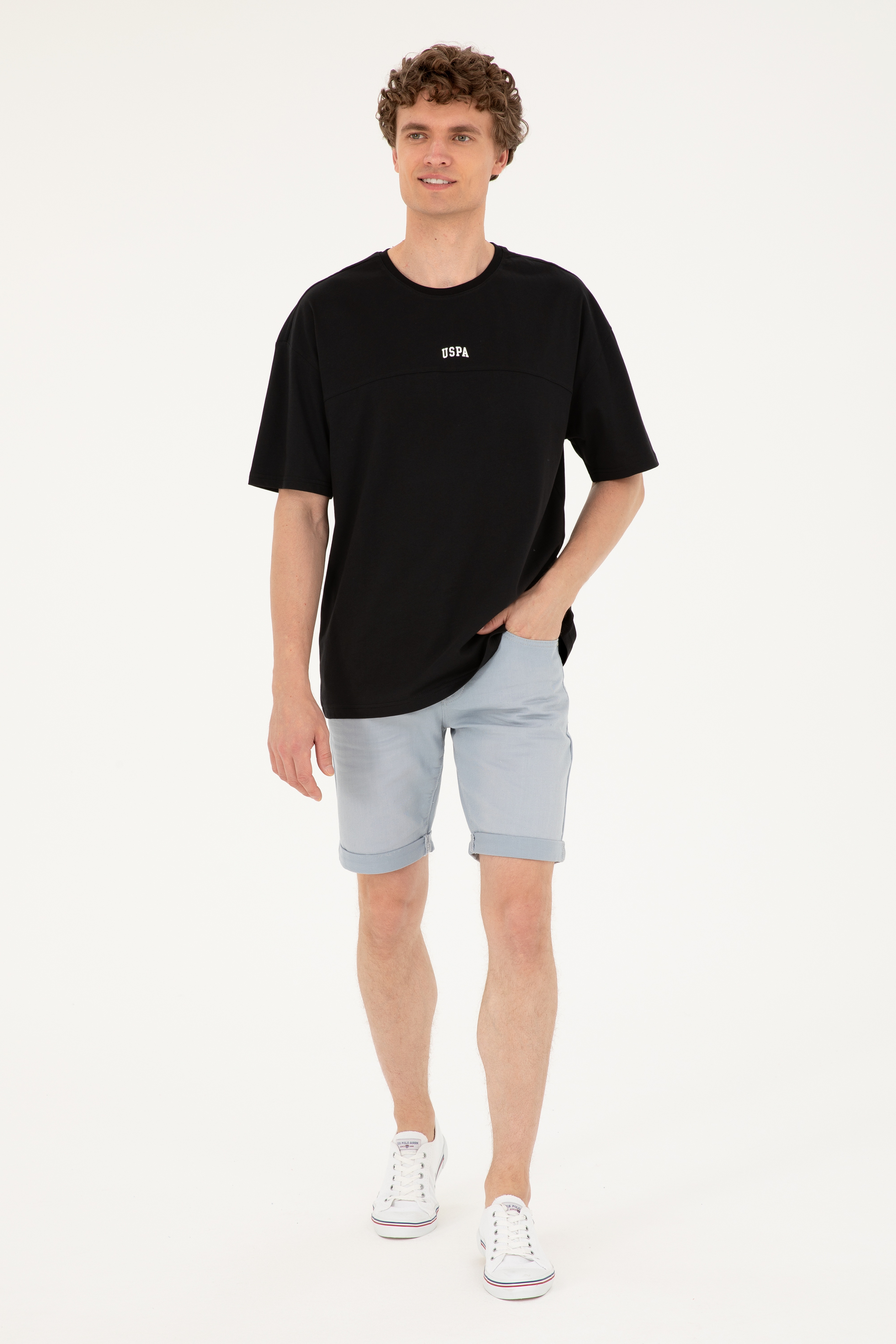 Erkek Comfort Fit Bisiklet Yaka Siyah Tişört - Image 4