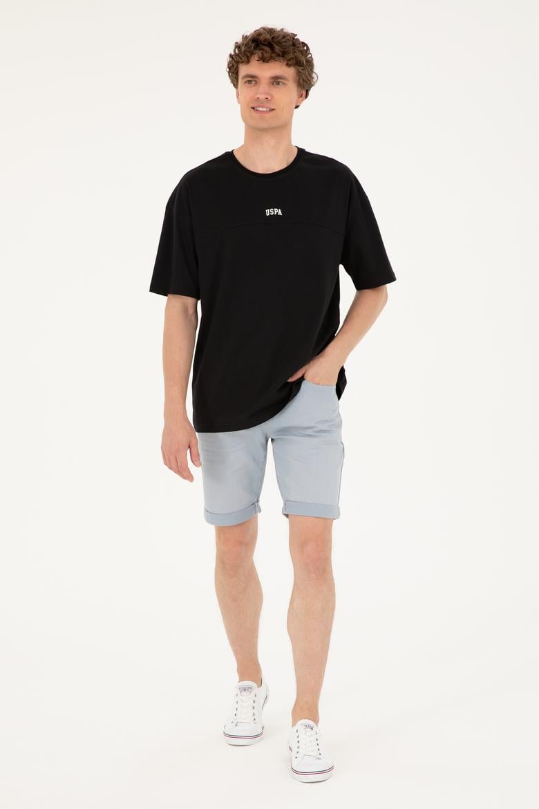 Erkek Comfort Fit Bisiklet Yaka Siyah Tişört - 50287083009