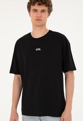 Erkek Comfort Fit Bisiklet Yaka Siyah Tişört - 50287083009