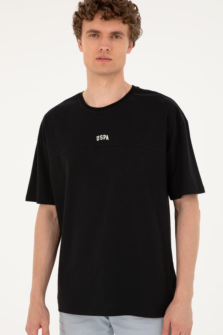 Erkek Comfort Fit Bisiklet Yaka Siyah Tişört - 50287083009