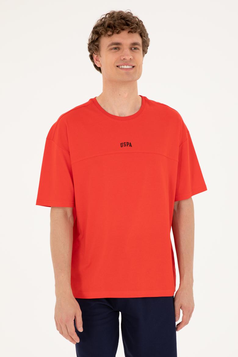 Erkek Comfort Fit Bisiklet Yaka Kırmızı Tişört