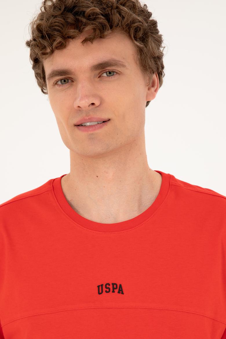 Erkek Comfort Fit Bisiklet Yaka Kırmızı Tişört - 50287083056