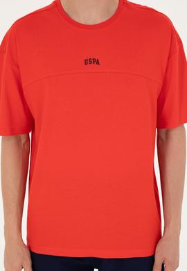 Erkek Comfort Fit Bisiklet Yaka Kırmızı Tişört - 50287083056