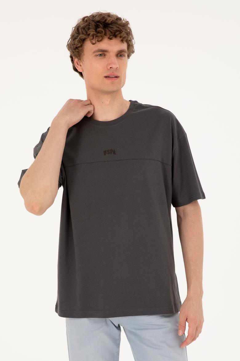 Erkek Comfort Fit Bisiklet Yaka Antrasit Tişört