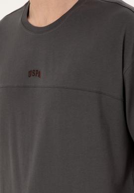 Erkek Comfort Fit Bisiklet Yaka Antrasit Tişört - 50287083076