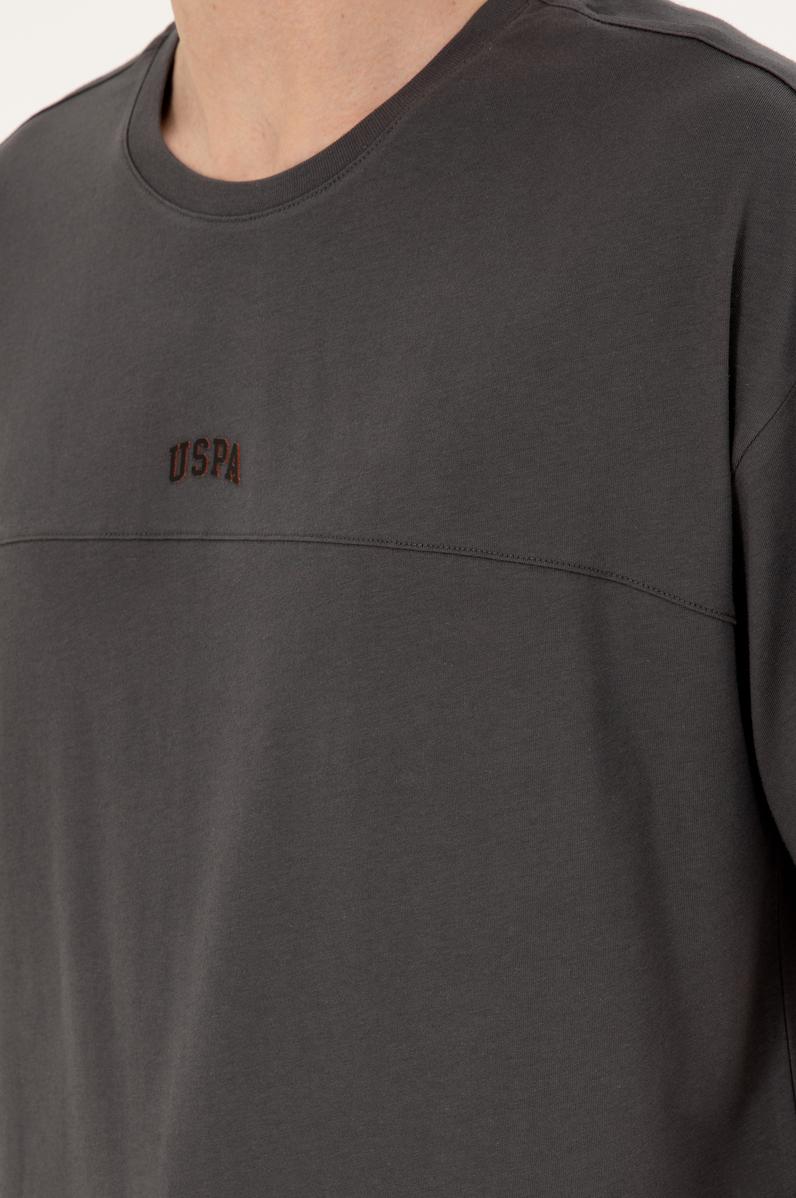 Erkek Comfort Fit Bisiklet Yaka Antrasit Tişört